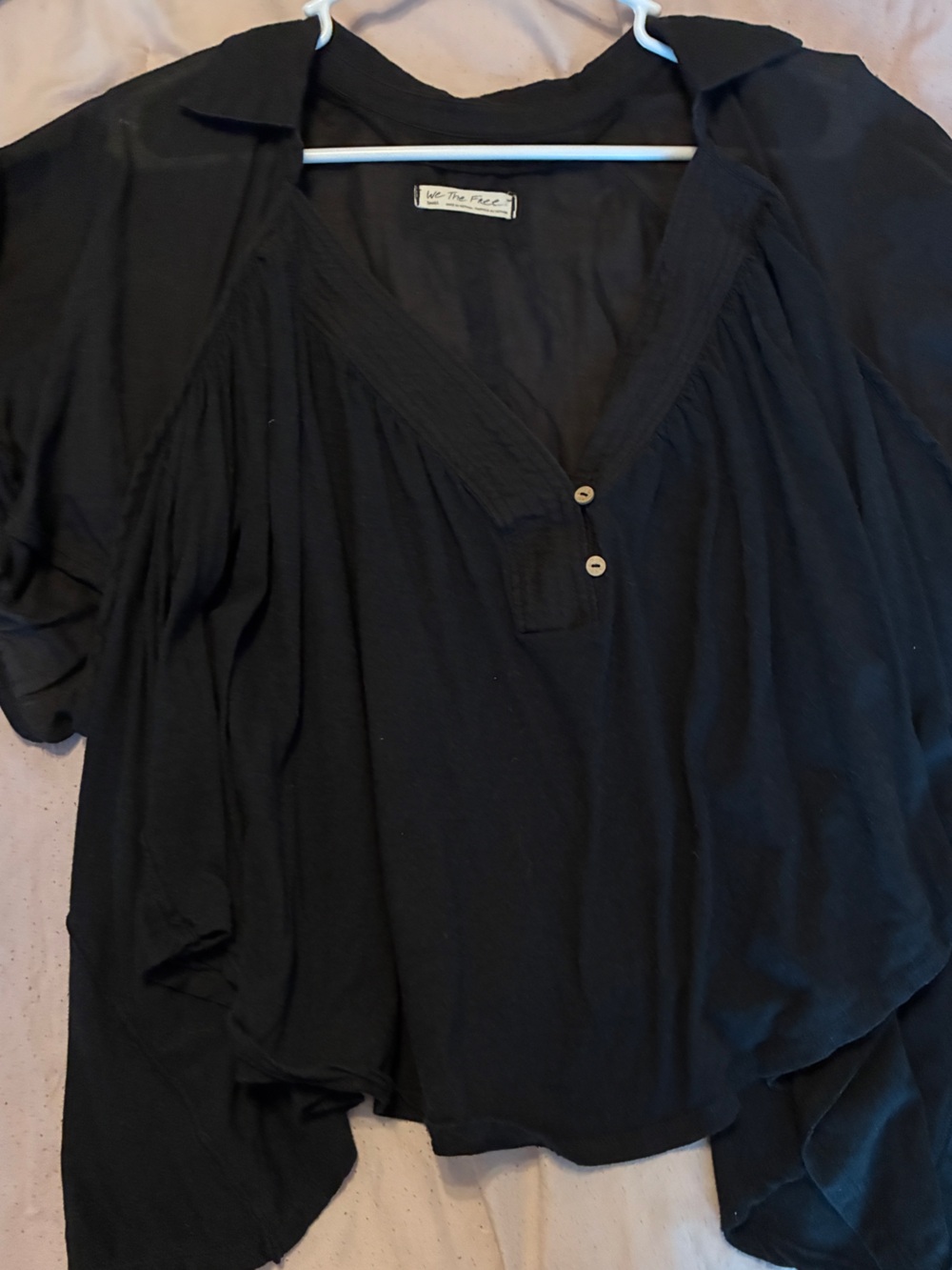 Free People "We The Free" Sunray Babydoll Top in Black